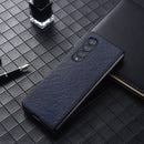 For Samsung Galaxy Z Fold4 5G PU Leather Shockproof Phone Case(Blue)