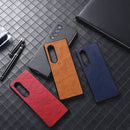 For Samsung Galaxy Z Fold4 5G PU Leather Shockproof Phone Case(Blue)