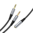 hoco UPA21 2 in 1 3.5mm Female to 2 x Male Headset Audio Adapter Cable(Metal Grey)