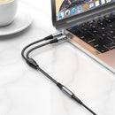 hoco UPA21 2 in 1 3.5mm Female to 2 x Male Headset Audio Adapter Cable(Metal Grey)