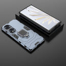 For Honor 70 5G Shockproof PC + TPU Phone Case with Magnetic Ring Holder(Navy Blue)