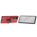 For Honor 70 5G Shockproof PC + TPU Phone Case with Magnetic Ring Holder(Red)