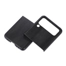 For Samsung Galaxy Z Flip4 Yellow Cow Texture PU Phone Case(Black)