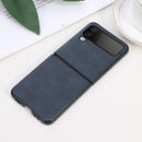 For Samsung Galaxy Z Flip4 Cowhide Texture PU Phone Case(Blue)