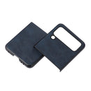 For Samsung Galaxy Z Flip4 Cowhide Texture PU Phone Case(Blue)