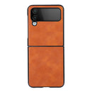 For Samsung Galaxy Z Flip4 Cowhide Texture PU Phone Case(Brown)