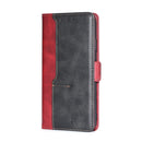 For Motorola Moto G52 4G/G82 5G Contrast Color Side Buckle Leather Phone Case(Red + Black)