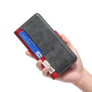 For Motorola Moto G52 4G/G82 5G Contrast Color Side Buckle Leather Phone Case(Red + Black)