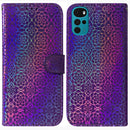 For Motorola Moto G22 Colorful Magnetic Buckle Leather Phone Case(Purple)