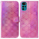 For Motorola Moto G22 Colorful Magnetic Buckle Leather Phone Case(Pink)