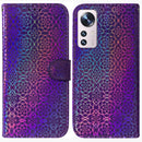 For Xiaomi 12 / 12X Colorful Magnetic Buckle Leather Phone Case(Purple)
