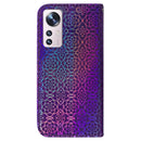 For Xiaomi 12 / 12X Colorful Magnetic Buckle Leather Phone Case(Purple)
