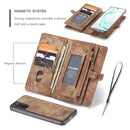 For Galaxy S20 CaseMe Detachable Multifunctional Horizontal Flip Leather Case, with Card Slot & Holder & Zipper Wallet & Photo Frame(Brown)