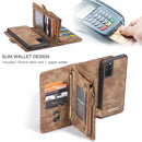 For Galaxy S20 CaseMe Detachable Multifunctional Horizontal Flip Leather Case, with Card Slot & Holder & Zipper Wallet & Photo Frame(Brown)