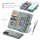 For Galaxy S20 Plus CaseMe Detachable Multifunctional Horizontal Flip Leather Case, with Card Slot & Holder & Zipper Wallet & Photo Frame(Green)