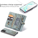 For Galaxy S20 Plus CaseMe Detachable Multifunctional Horizontal Flip Leather Case, with Card Slot & Holder & Zipper Wallet & Photo Frame(Green)