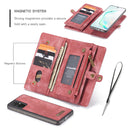 For Galaxy S20 Plus CaseMe Detachable Multifunctional Horizontal Flip Leather Case, with Card Slot & Holder & Zipper Wallet & Photo Frame(Red)