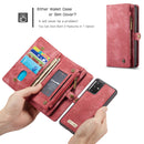 For Galaxy S20 Plus CaseMe Detachable Multifunctional Horizontal Flip Leather Case, with Card Slot & Holder & Zipper Wallet & Photo Frame(Red)