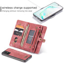For Galaxy S20 Plus CaseMe Detachable Multifunctional Horizontal Flip Leather Case, with Card Slot & Holder & Zipper Wallet & Photo Frame(Red)