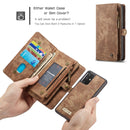 For Galaxy S20 Plus CaseMe Detachable Multifunctional Horizontal Flip Leather Case, with Card Slot & Holder & Zipper Wallet & Photo Frame(Brown)