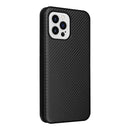 Carbon Fiber Texture Flip Leather Phone Case For iPhone 14 (Black)