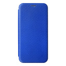 Carbon Fiber Texture Flip Leather Phone Case For iPhone 14 (Blue)