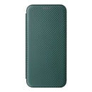 Carbon Fiber Texture Flip Leather Phone Case For iPhone 14 Pro Max (Green)
