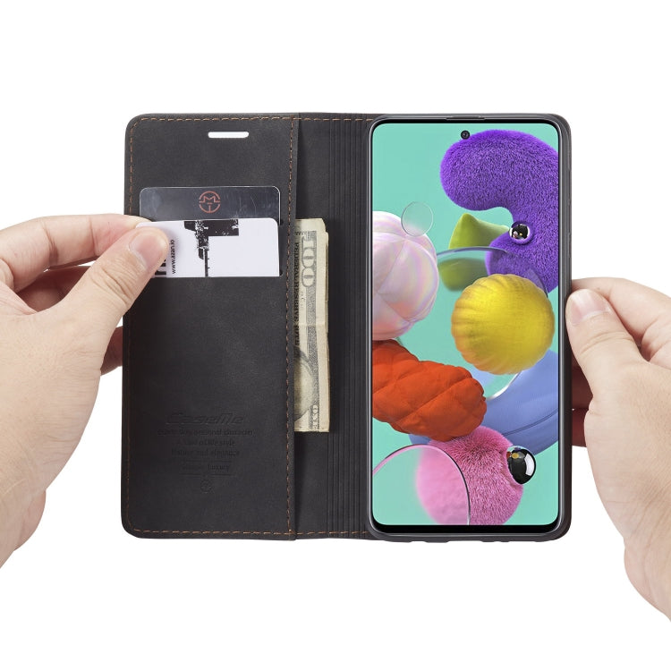 For Galaxy A51 CaseMe Multifunctional Horizontal Flip Leather Case, with Card Slot & Holder & Wallet(Black)