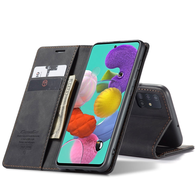 For Galaxy A51 CaseMe Multifunctional Horizontal Flip Leather Case, with Card Slot & Holder & Wallet(Black)