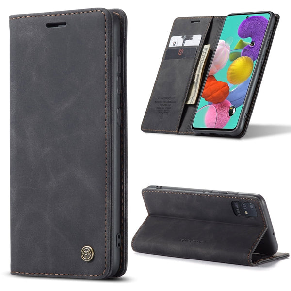 For Galaxy A51 CaseMe Multifunctional Horizontal Flip Leather Case, with Card Slot & Holder & Wallet(Black)