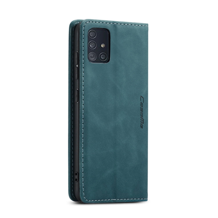 For Galaxy A51 CaseMe Multifunctional Horizontal Flip Leather Case, with Card Slot & Holder & Wallet(Blue)