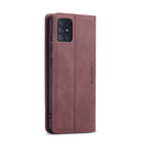 For Galaxy A51 CaseMe Multifunctional Horizontal Flip Leather Case, with Card Slot & Holder & Wallet(Wine Red)