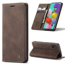 For Galaxy A51 CaseMe Multifunctional Horizontal Flip Leather Case, with Card Slot & Holder & Wallet(Coffee)