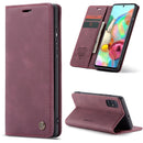 For Galaxy A71 CaseMe Multifunctional Horizontal Flip Leather Case, with Card Slot & Holder & Wallet(Wine Red)