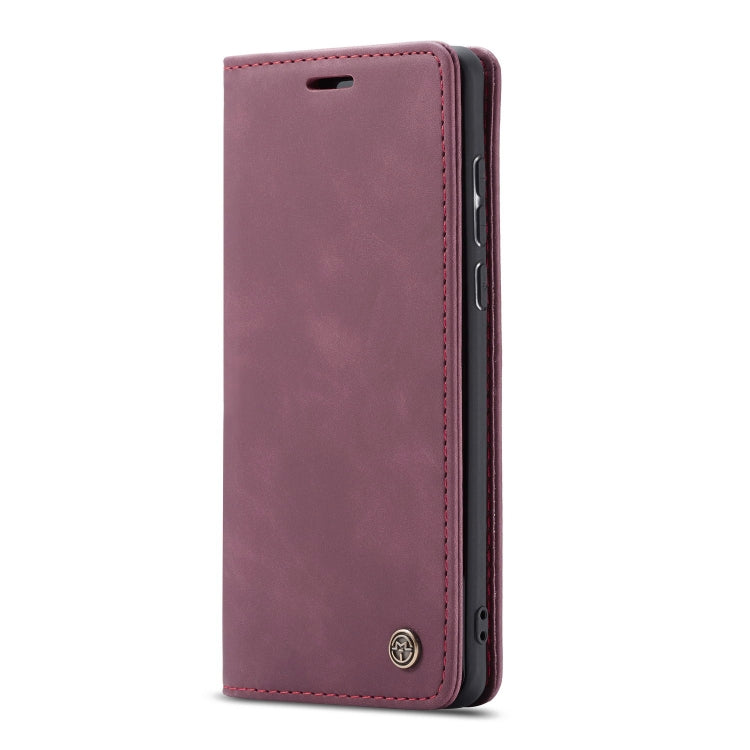 For Galaxy A71 CaseMe Multifunctional Horizontal Flip Leather Case, with Card Slot & Holder & Wallet(Wine Red)
