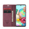 For Galaxy A71 CaseMe Multifunctional Horizontal Flip Leather Case, with Card Slot & Holder & Wallet(Wine Red)