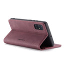 For Galaxy A71 CaseMe Multifunctional Horizontal Flip Leather Case, with Card Slot & Holder & Wallet(Wine Red)