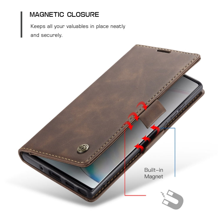 For Galaxy A81 / Note 10 Lite CaseMe Multifunctional Horizontal Flip Leather Case, with Card Slot & Holder & Wallet(Coffee)