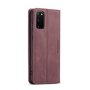 For Galaxy S20 CaseMe Multifunctional Horizontal Flip Leather Case, with Card Slot & Holder & Wallet(Wine Red)