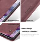 For Galaxy S20 CaseMe Multifunctional Horizontal Flip Leather Case, with Card Slot & Holder & Wallet(Wine Red)