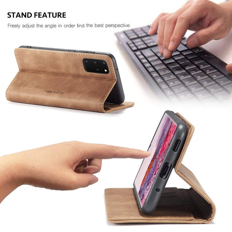 For Galaxy S20 Plus CaseMe Multifunctional Horizontal Flip Leather Case, with Card Slot & Holder & Wallet(Brown)