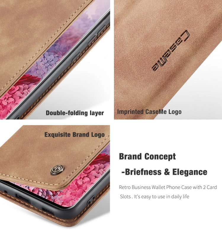 For Galaxy S20 Plus CaseMe Multifunctional Horizontal Flip Leather Case, with Card Slot & Holder & Wallet(Brown)