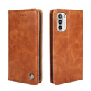 For Motorola Moto G52/Moto G82 5G Non-Magnetic Retro Texture Horizontal Flip Leather Phone Case(Brown)