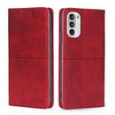 For Motorola Moto G52 4G/G82 5G Cow Texture Magnetic Horizontal Flip Leather Phone Case(Red)