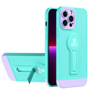 Small Tail Holder TPU+PC Phone Case For iPhone 13 Pro(Light Green+Purple)
