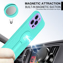 Small Tail Holder TPU+PC Phone Case For iPhone 13 Pro(Light Green+Purple)