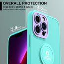 Small Tail Holder TPU+PC Phone Case For iPhone 13 Pro(Light Green+Purple)
