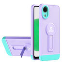 For Samsung Galaxy A03 Core Small Tail Holder TPU+PC Phone Case(Purple+Light Green)