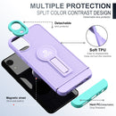 For Samsung Galaxy A03 Core Small Tail Holder TPU+PC Phone Case(Purple+Light Green)