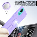 For Samsung Galaxy A03 Core Small Tail Holder TPU+PC Phone Case(Purple+Light Green)